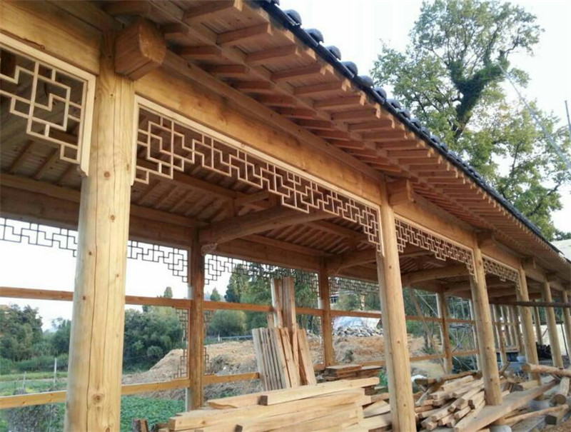 防腐木长廊